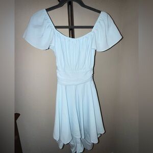 Light Blue Off Shoulder Romper, Women’s Small
